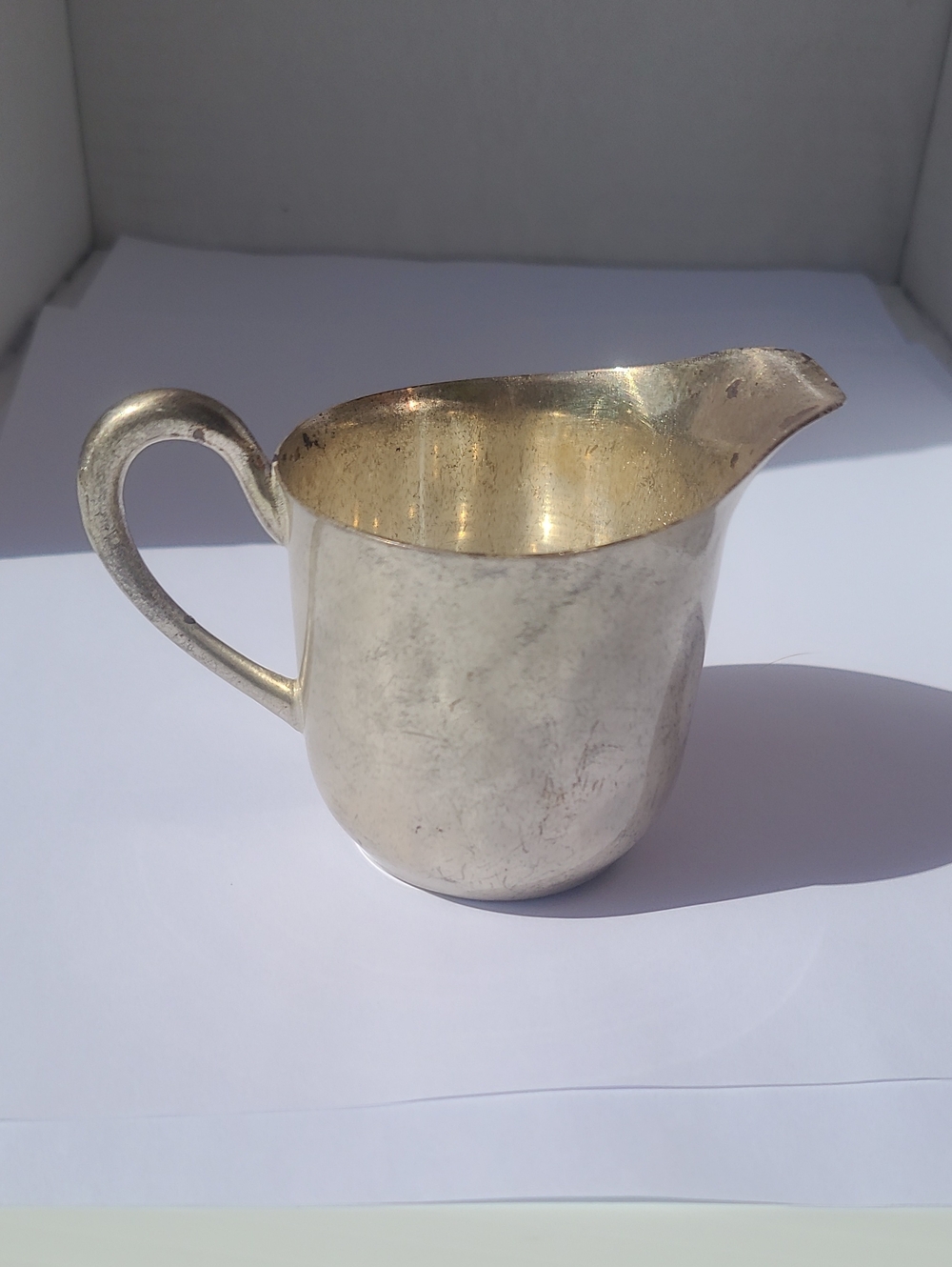 Vintage Japanese Martian Sato Shoji Silver-Plated Creamer JugPitcher Mid-Century